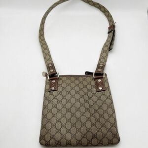 Gucci Monogram Crossbody Bag in Beige/Brown